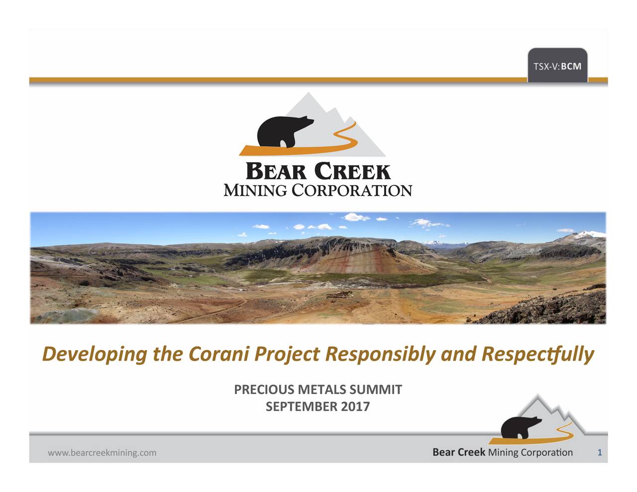 Bear Creek Mining (BCEKF) Presents At 2017 Precious Metals Summit