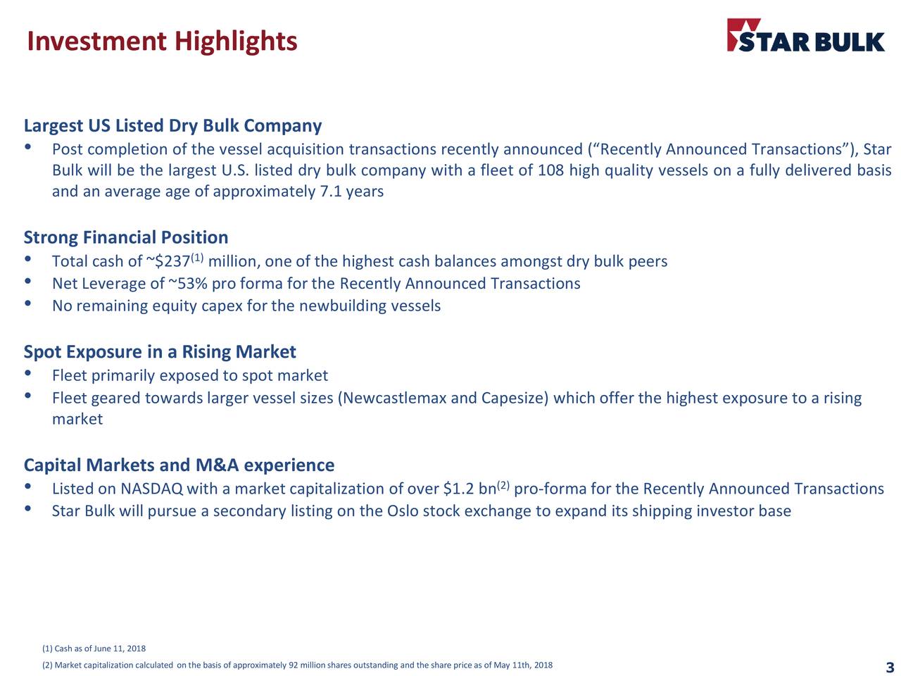 Star Bulk Carriers (SBLK) Investor Presentation Slideshow (NASDAQ