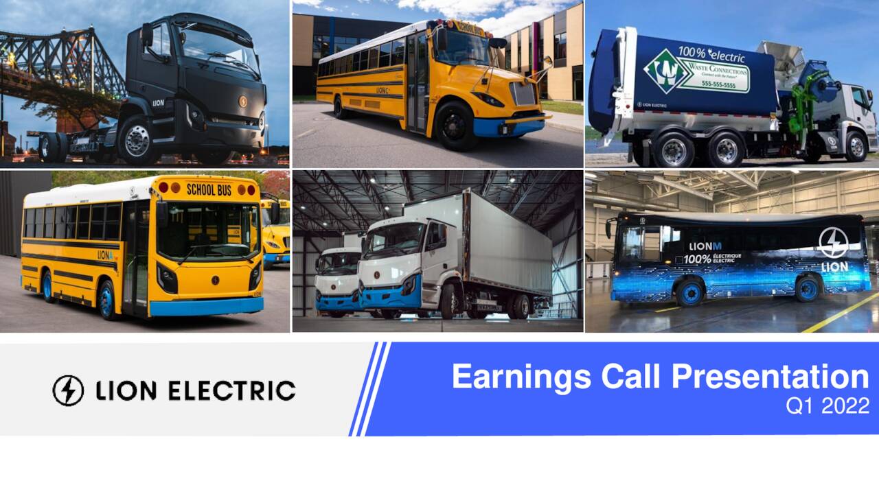 The Lion Electric Company 2022 Q1 Results Earnings Call