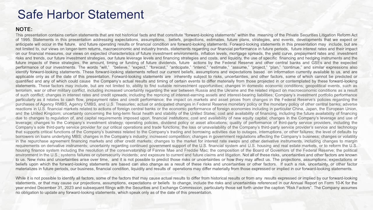 Safe Harbor Statement
