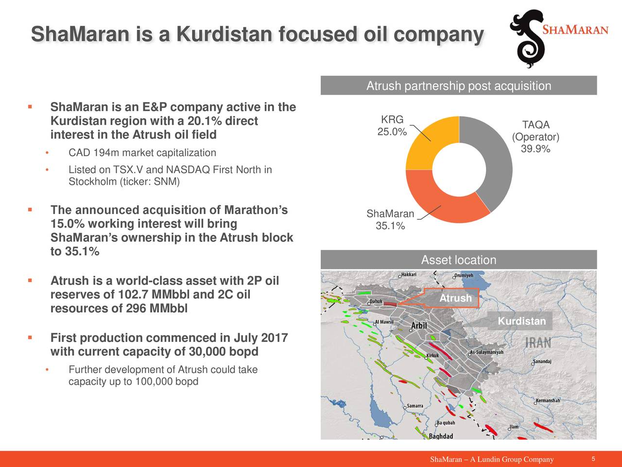 ShaMaran Petroleum (SHASF) Investor Presentation - Slideshow (OTCMKTS ...