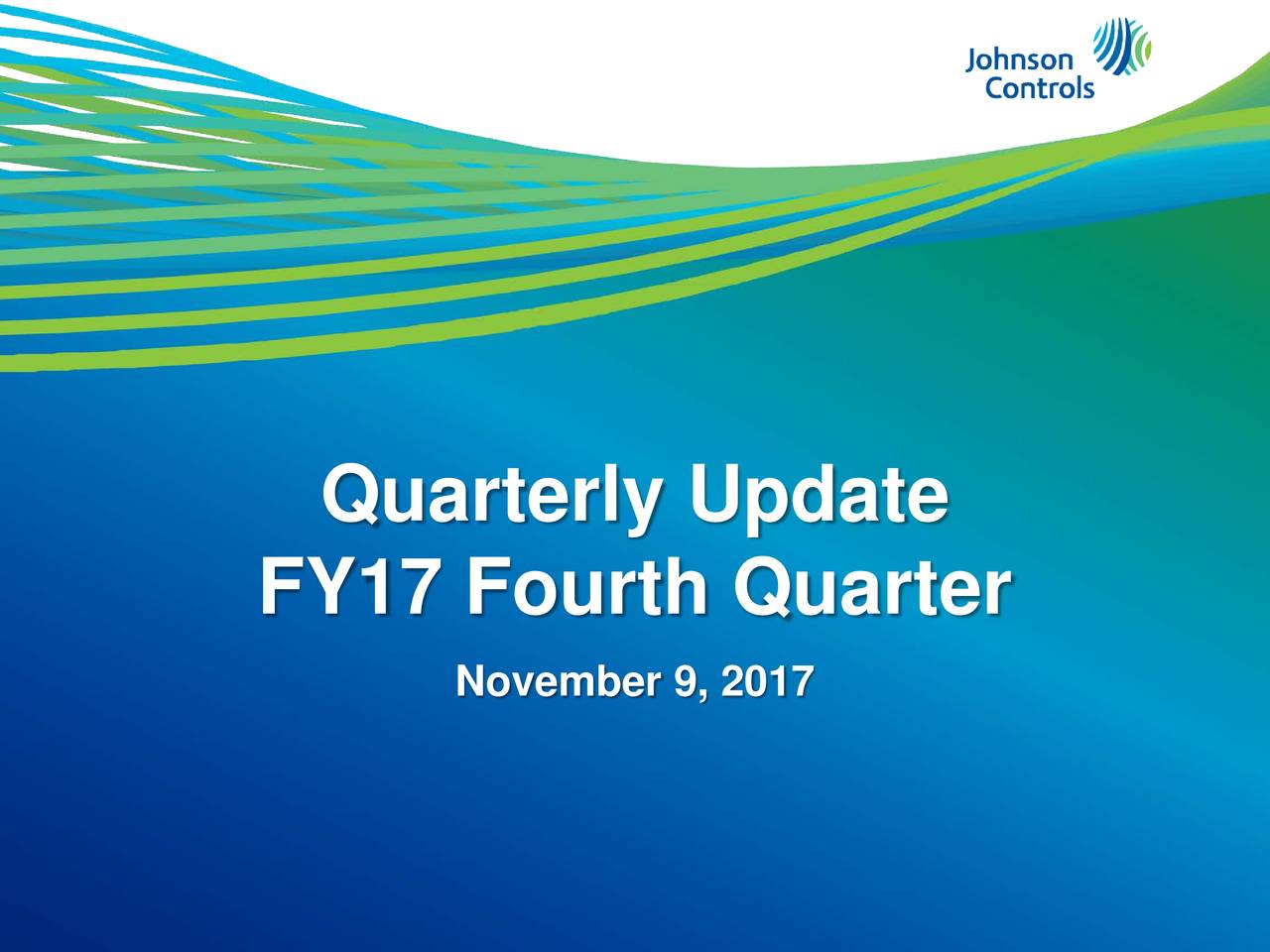 Johnson Controls International plc 2017 Q4 Results Earnings Call
