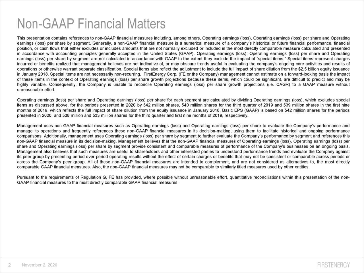 Non-GAAP Financial Matters