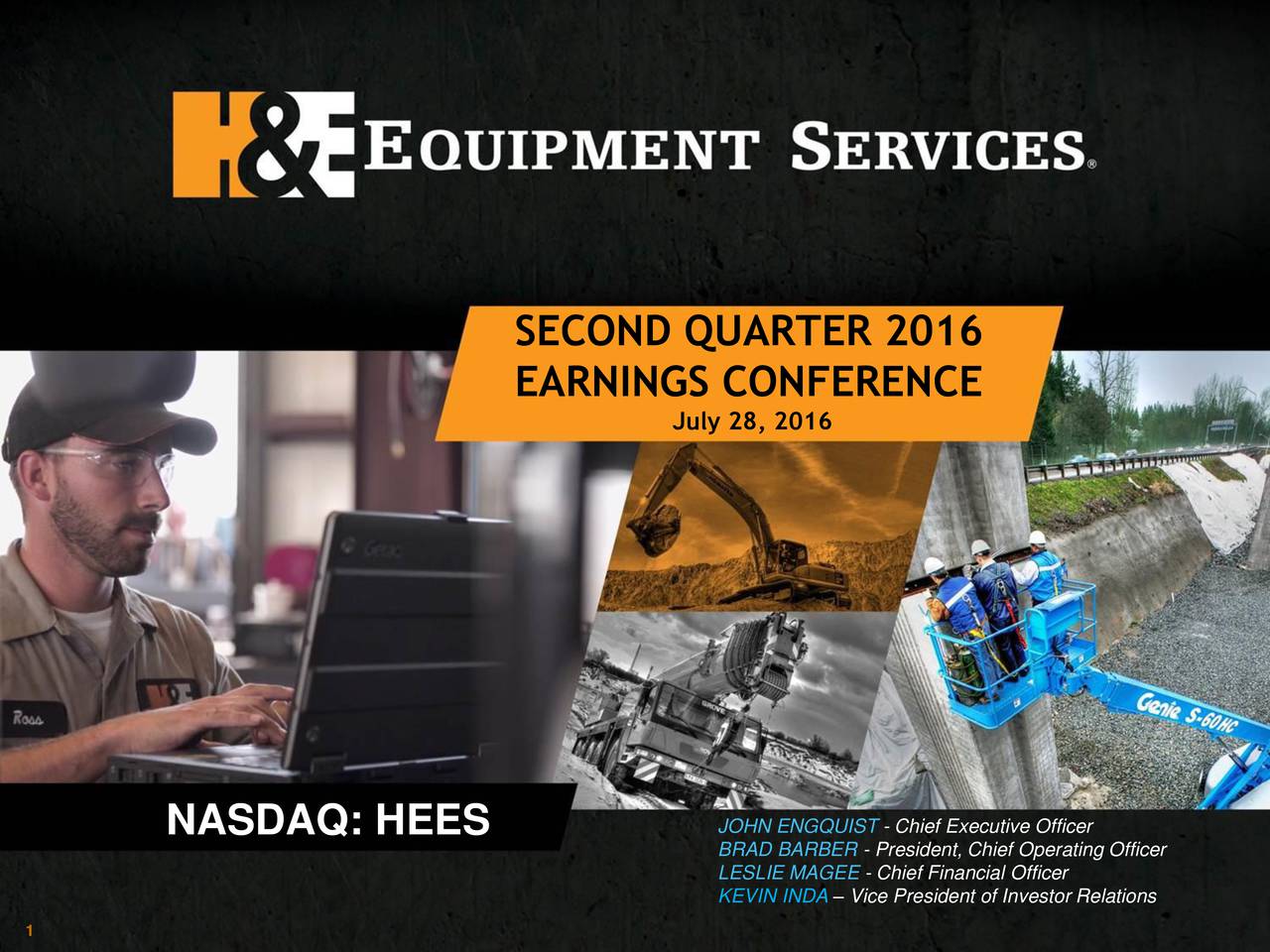 H&E Equipment Services, Inc. 2016 Q2 Results Earnings Call Slides