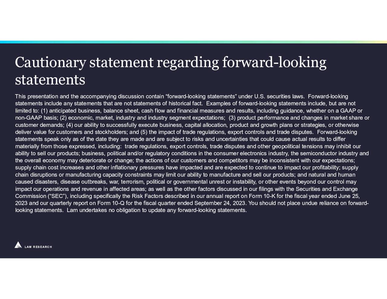 Lam Research Corporation 2024 Q2 Results Earnings Call Presentation