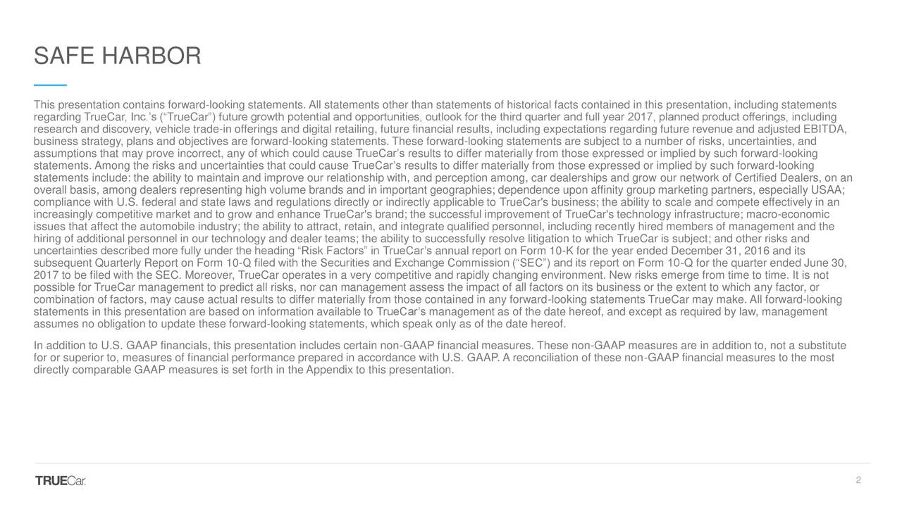 TrueCar, Inc 2017 Q2 Results Earnings Call Slides (NASDAQTRUE