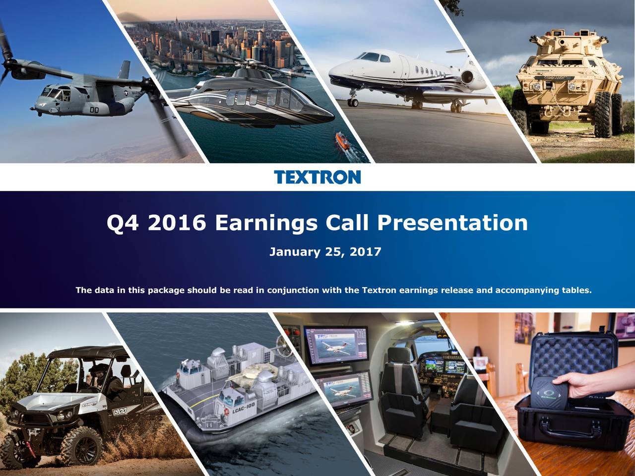 Textron Inc 2016 Q4 Results Earnings Call Slides Nysetxt Seeking Alpha 0323