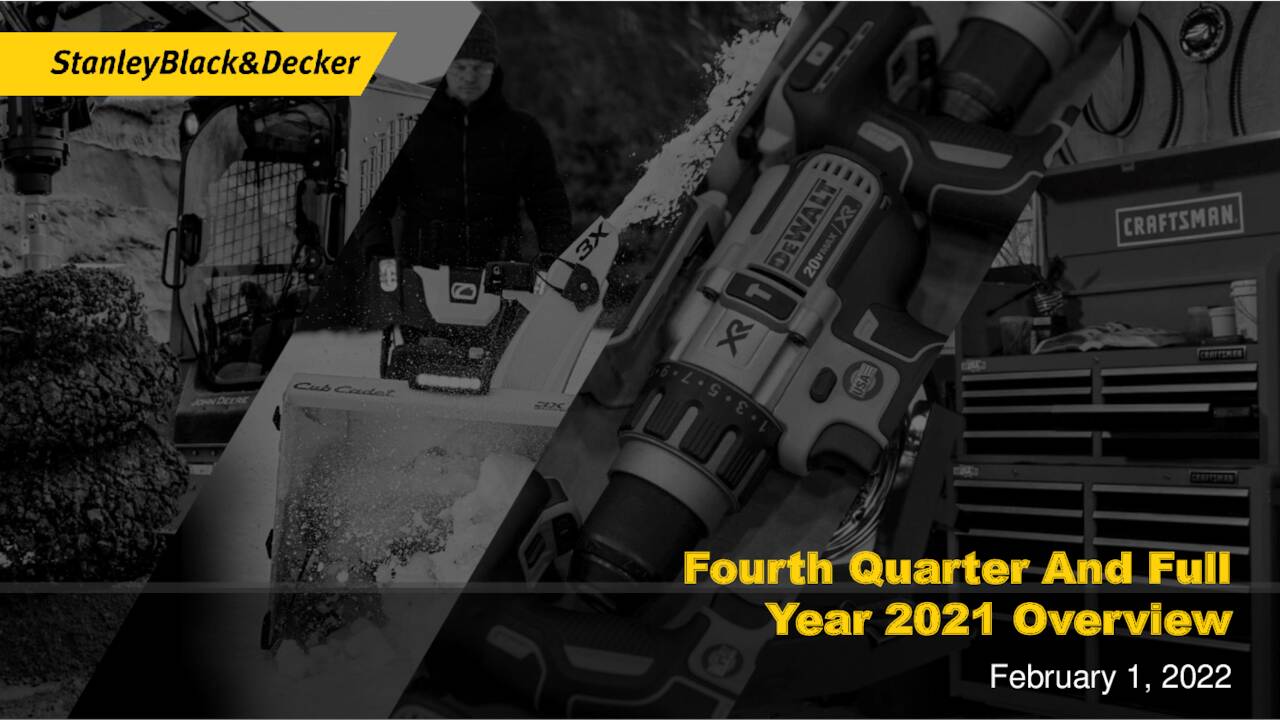 Stanley Black Decker Inc. 2022 Q4 Results Earnings Call