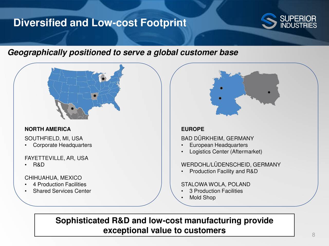 Diversified and Low-cost Footprint