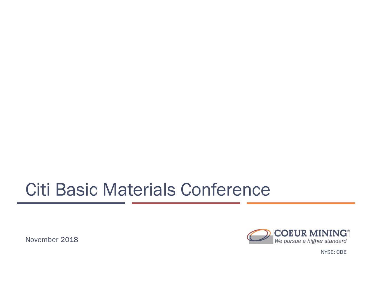 Coeur Mining (CDE) To Present At Citi Basic Materials Conference