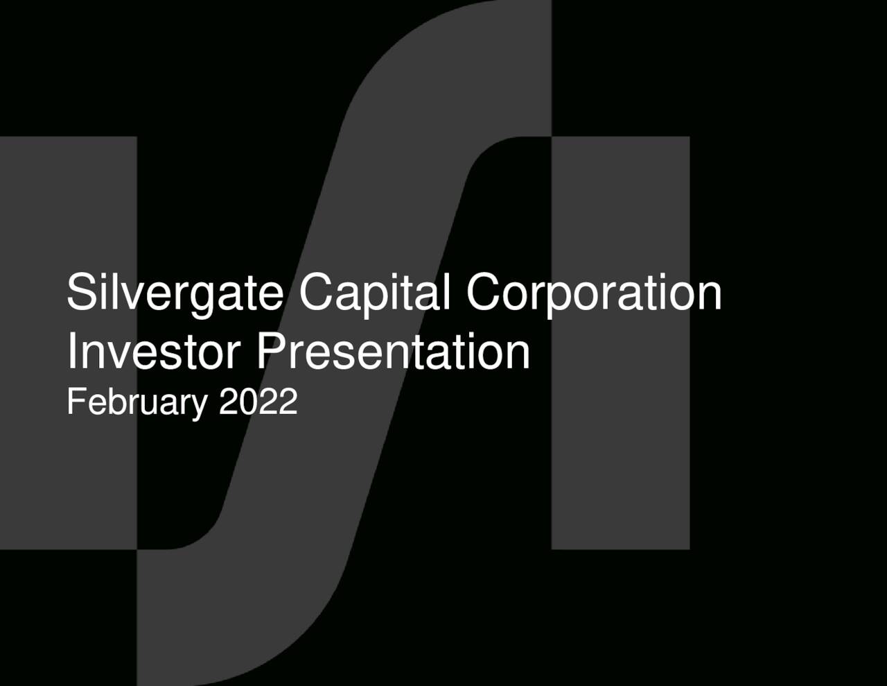 Silvergate Capital Corporation (SI) Investor Presentation Slideshow