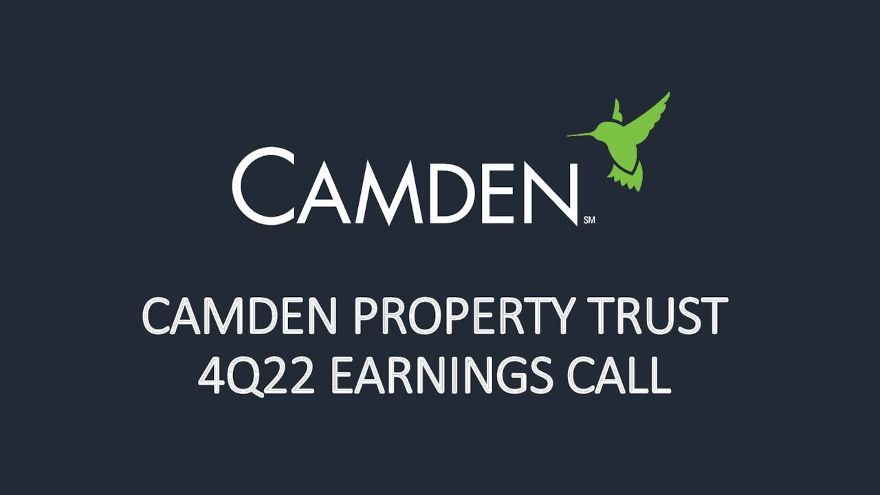 Camden Property Trust 2022 Q4 Results Earnings Call Presentation