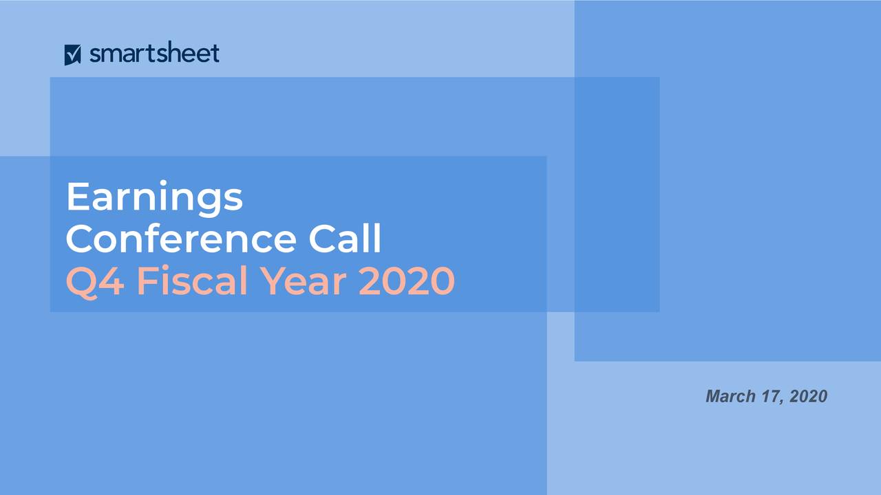 Smartsheet Inc. 2020 Q4 Results Earnings Call Presentation (NYSE