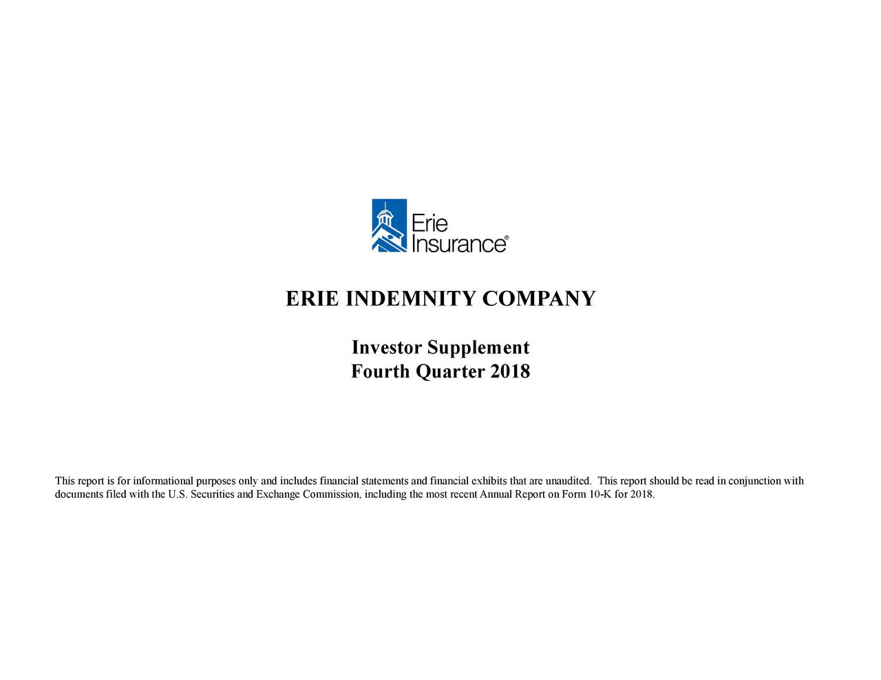 Erie Indemnity Company 2018 Q4 Results Earnings Call Slides (NASDAQ