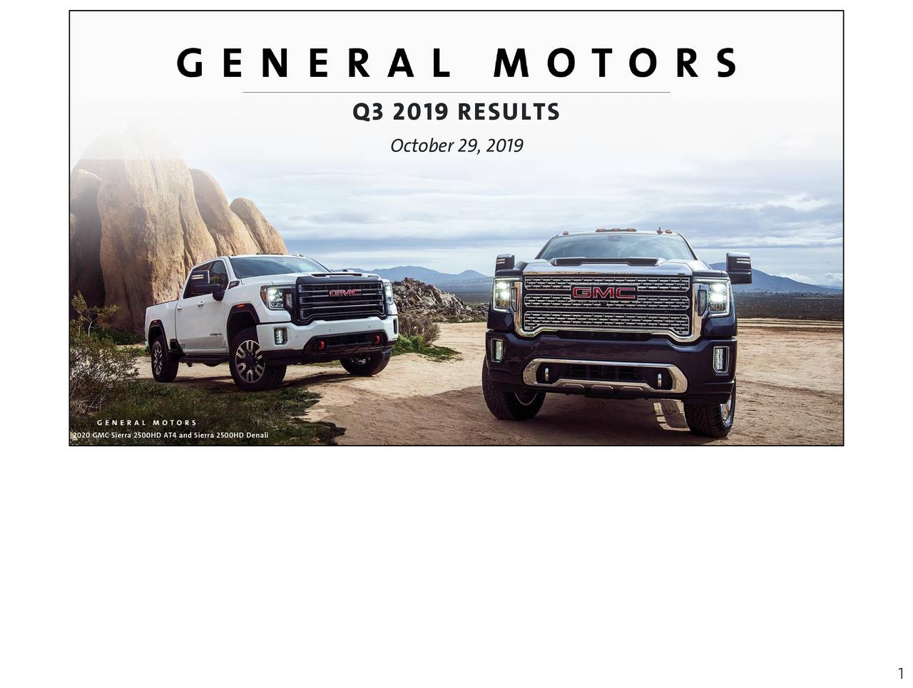 General Motors Company 2019 Q3 - Results - Earnings Call Presentation 