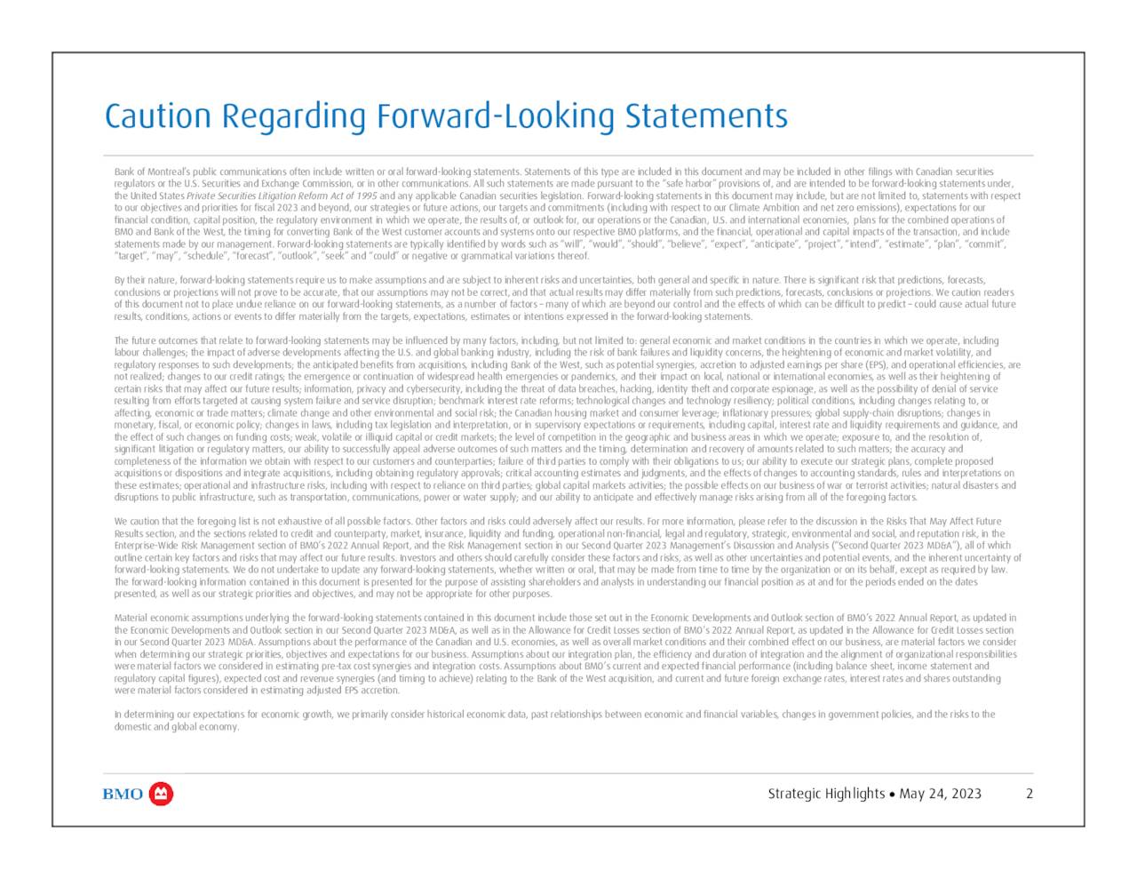 Bank of Montreal 2023 Q2 Results Earnings Call Presentation (NYSE