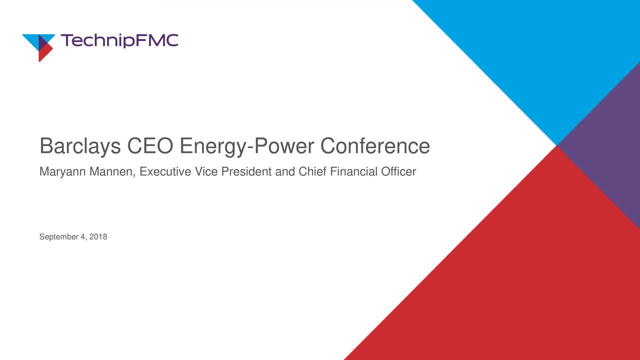 TechnipFMC (FTI) Presents At Barclays CEO EnergyPower Conference