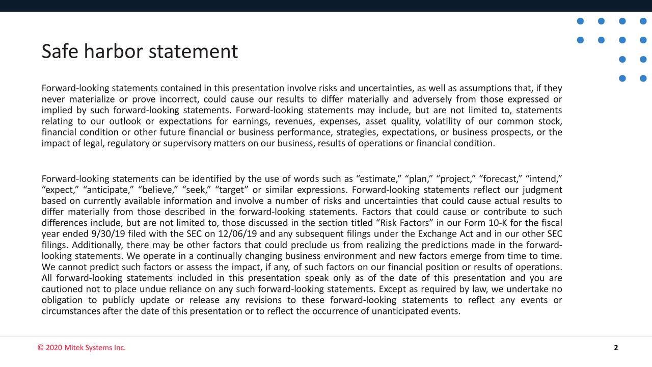 Mitek Systems, Inc. 2020 Q2 - Results - Earnings Call Presentation ...