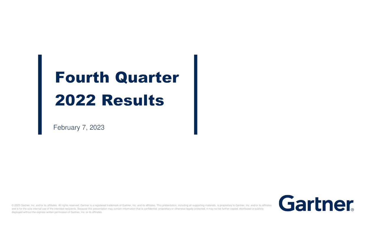 Gartner, Inc. 2022 Q4 Results Earnings Call Presentation (NYSEIT