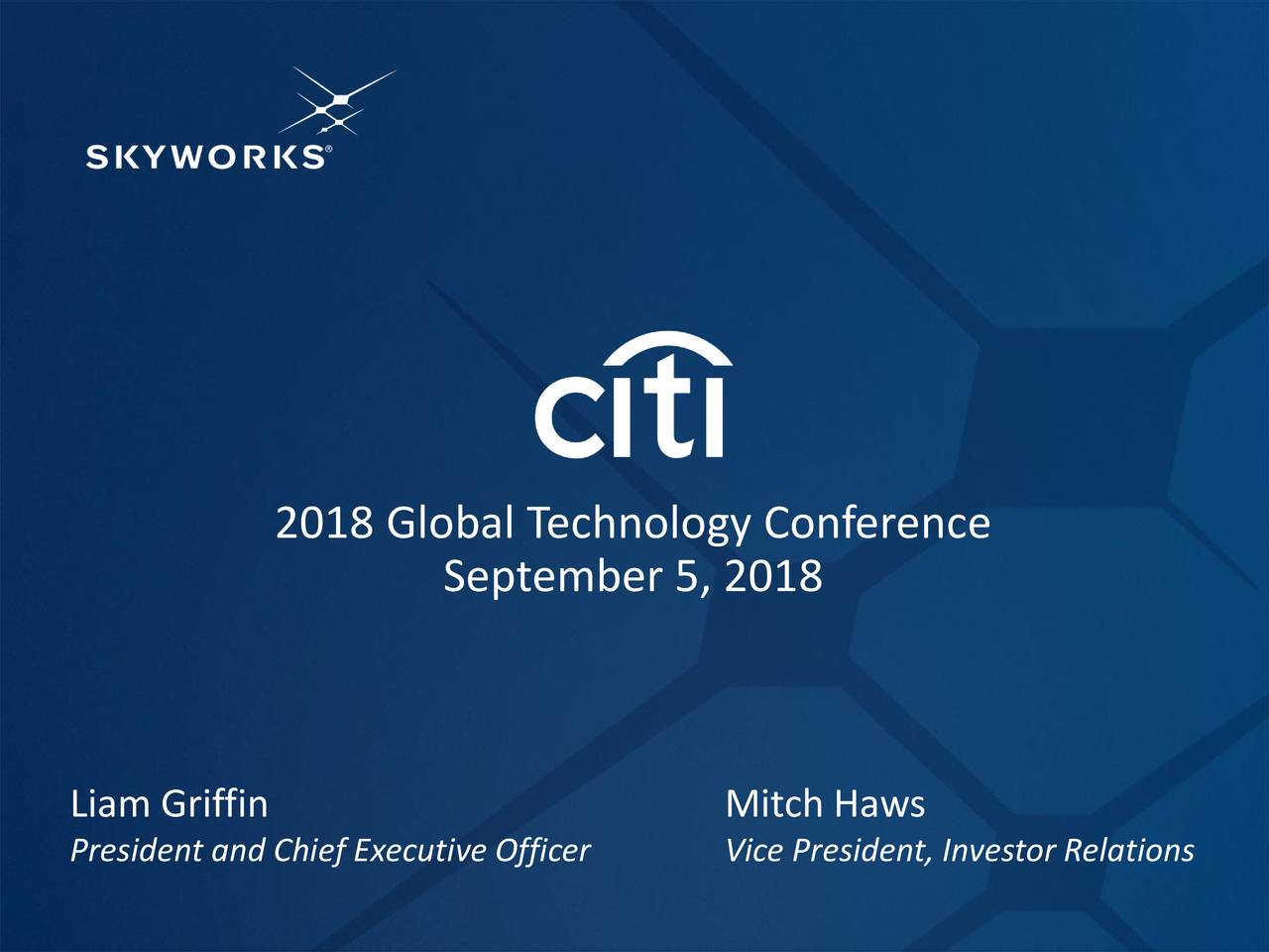 Citi 2018 Global Technology Conference Slides (NASDAQSWKS) Seeking Alpha