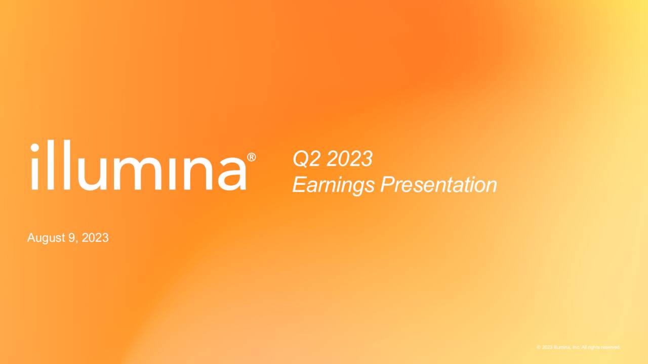 Illumina, Inc. 2023 Q2 Results Earnings Call Presentation (NASDAQ
