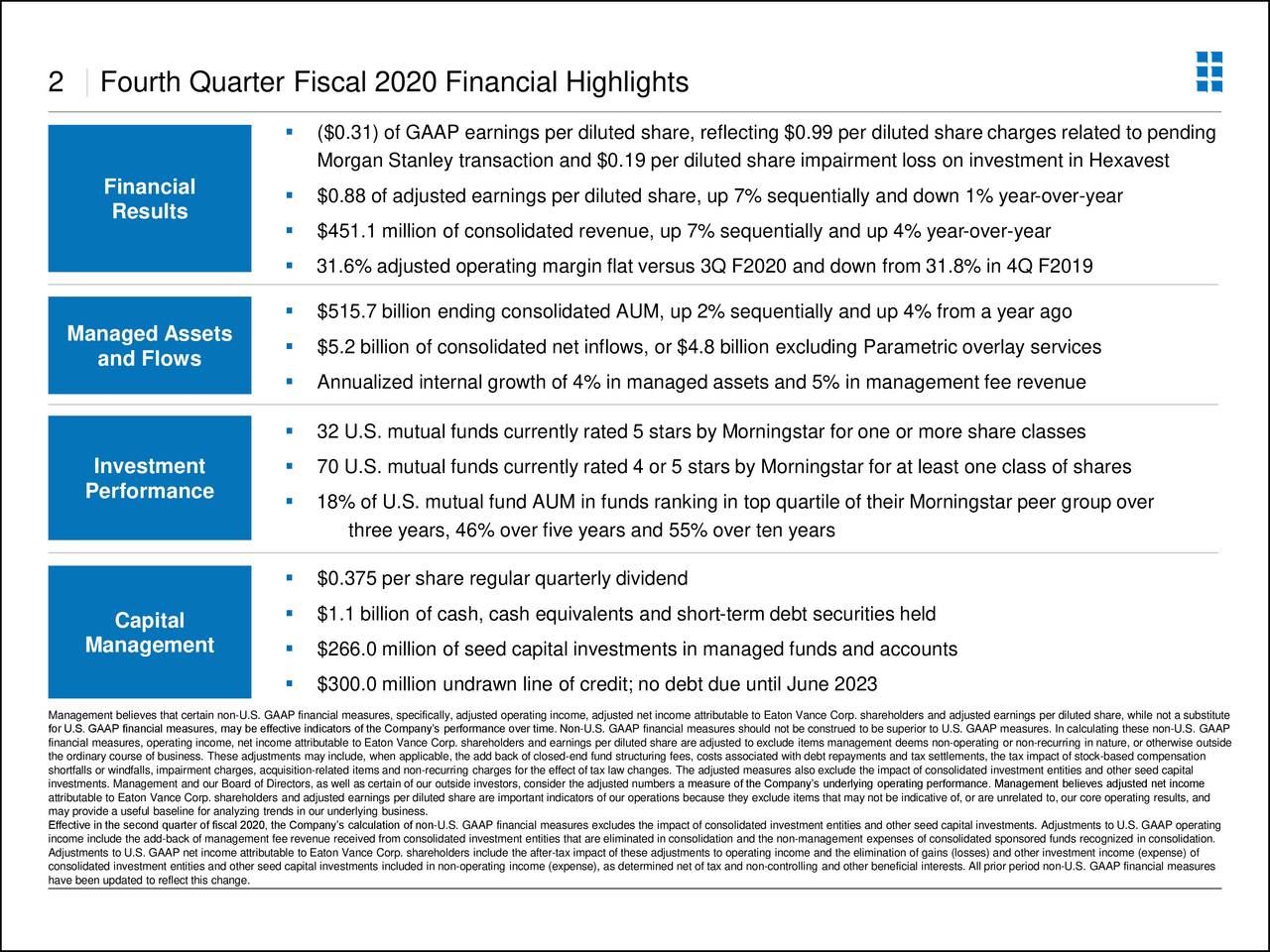 2     Fourth Quarter Fiscal 2020 Financial Highlights