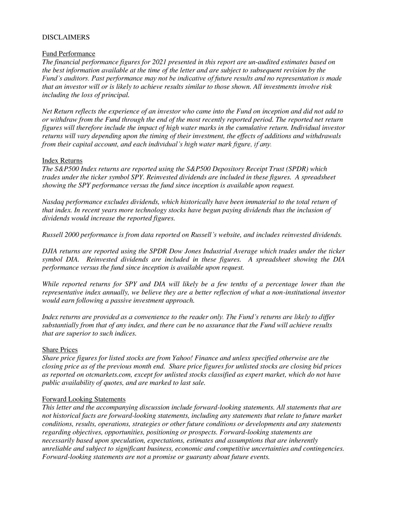 Cedar Creek Partners Q3 2021 Results | Seeking Alpha