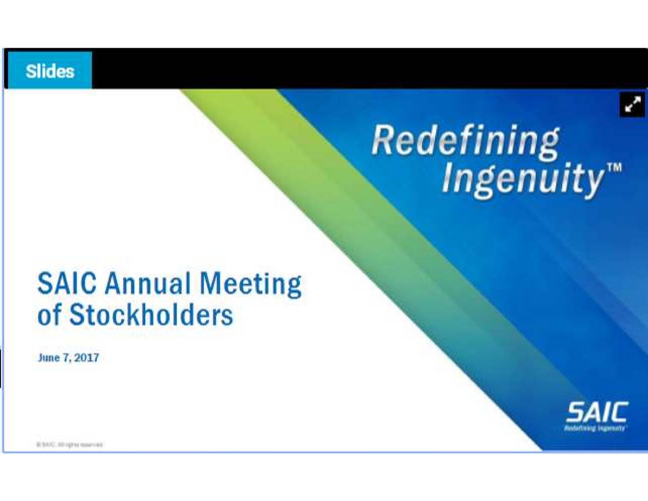 Science Applications International (SAIC) Investor Presentation
