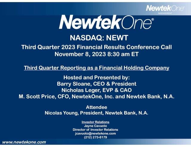 NewtekOne, Inc. 2023 Q3 - Results - Earnings Call Presentation (NASDAQ ...