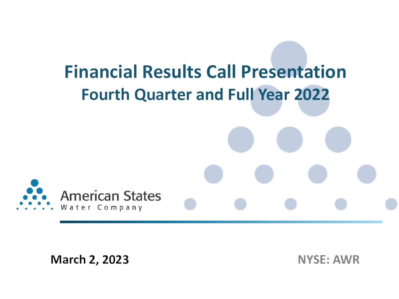 American States Water Company 2022 Q4 Results Earnings Call