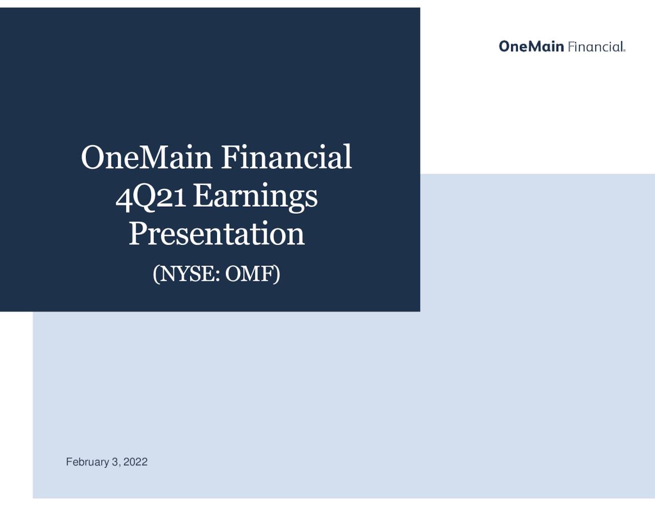 OneMain Holdings, Inc. 2021 Q4 - Results - Earnings Call Presentation ...