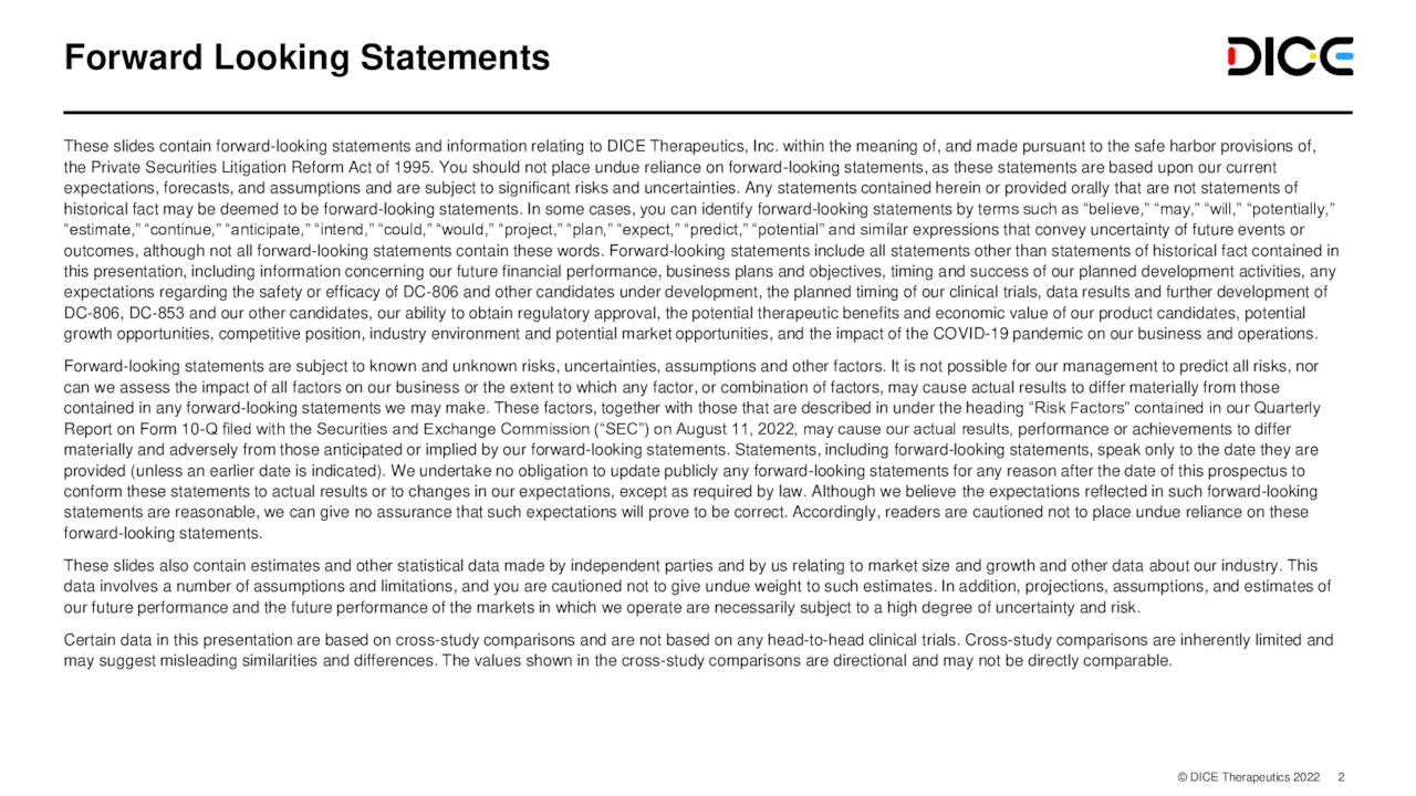 DICE Therapeutics (DICE) Investor Presentation Slideshow (NYSELLY