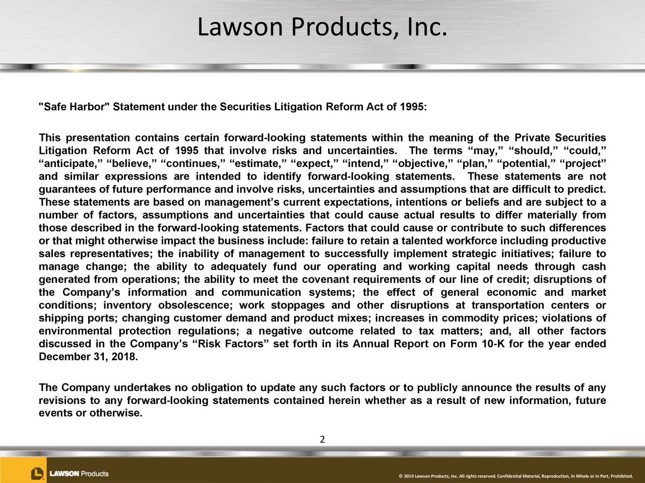 Lawson Products (LAWS) Investor Presentation  Slideshow (NASDAQDSGR