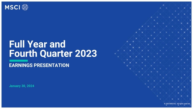 MSCI Inc. 2023 Q4 - Results - Earnings Call Presentation (NYSE:MSCI ...