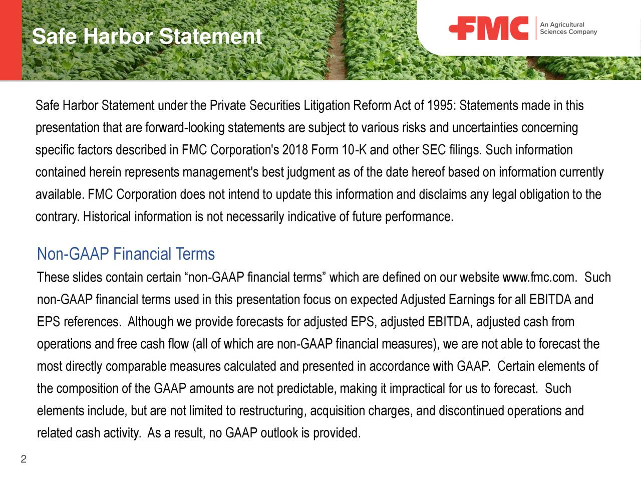 Safe Harbor Statement