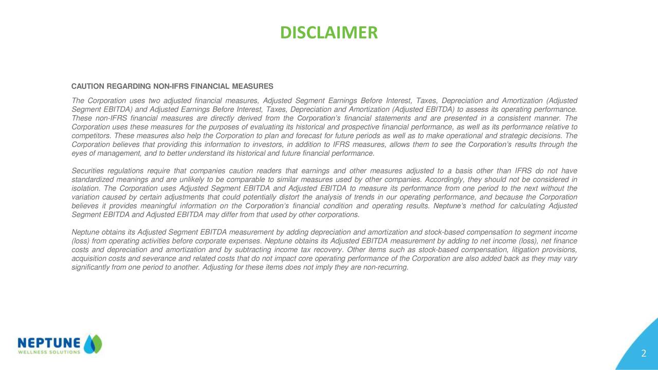 Neptune Wellness Solutions Inc. 2020 Q1 Results Earnings Call