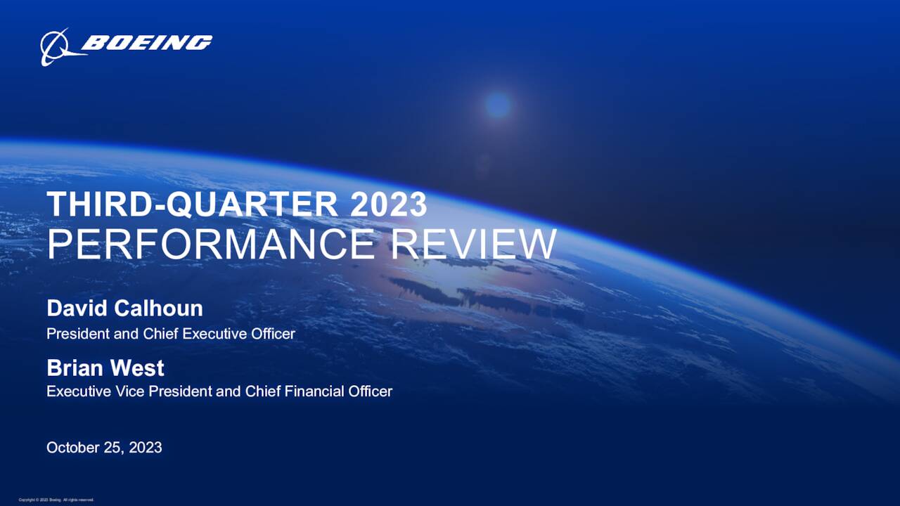 The Boeing Company 2023 Q3 - Results - Earnings Call Presentation (NYSE ...