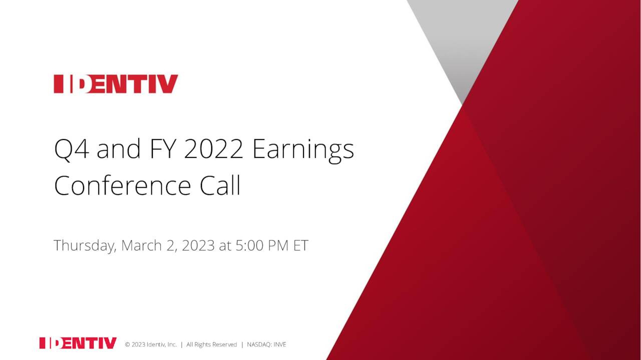 Identiv Inc 2022 Q4 Results Earnings Call Presentation Nasdaqinve Seeking Alpha 4287