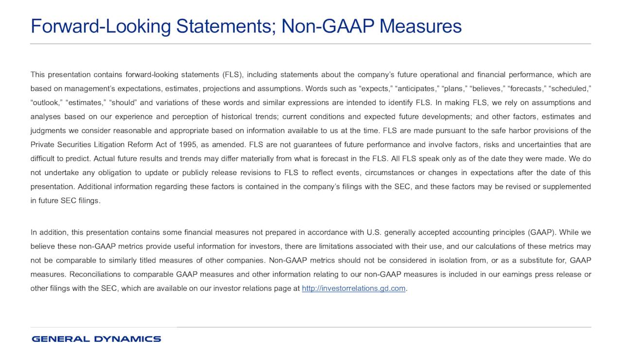 Forward-Looking Statements; Non-GAAP Measures