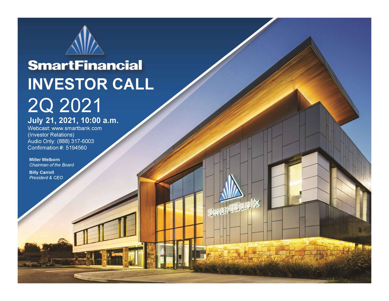 SmartFinancial, Inc. 2021 Q2 Results Earnings Call Presentation