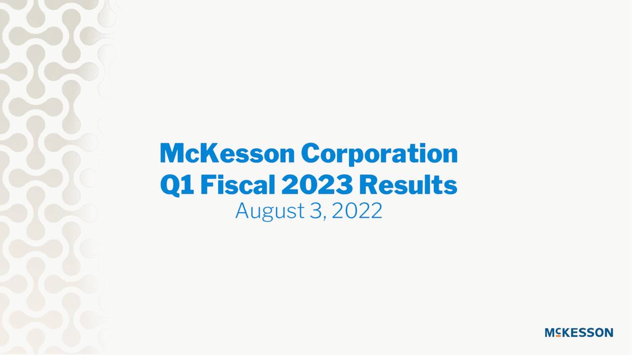McKesson Corporation 2023 Q1 Results Earnings Call Presentation