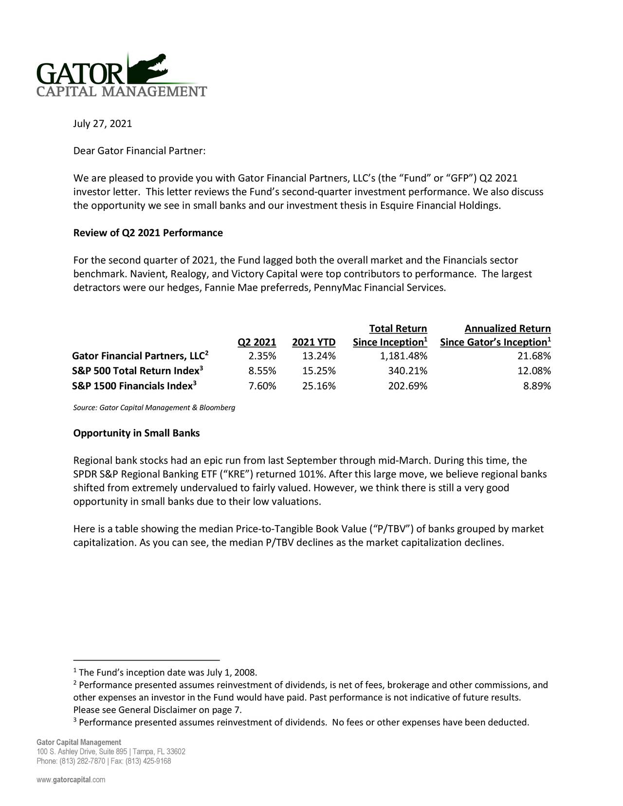 Gator Capital Management Q2 2021 Investor Letter | Seeking Alpha