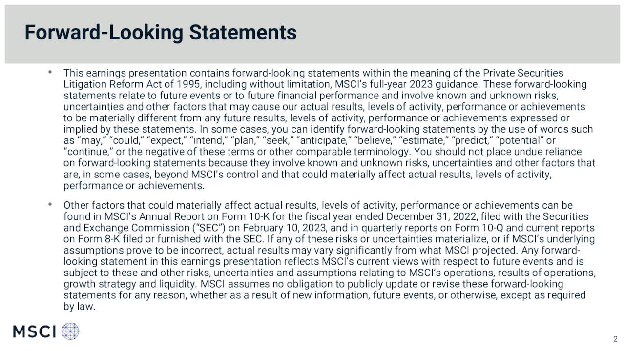 Forward-Looking Statements