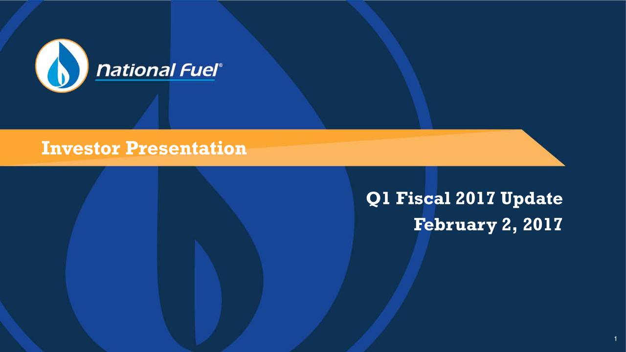 National Fuel Gas Co. 2017 Q1 Results Earnings Call Slides (NYSE