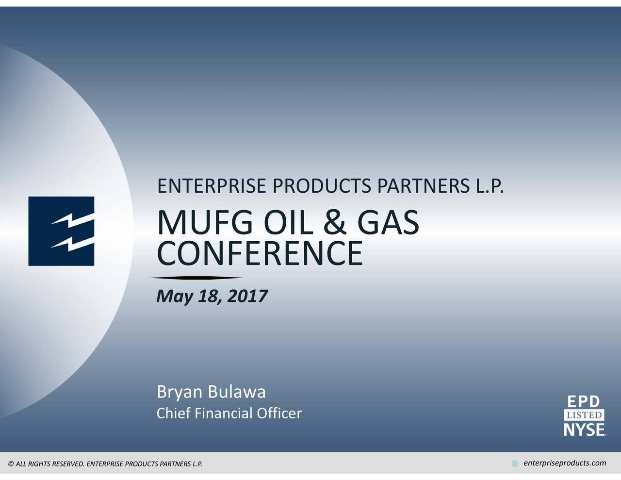 Enterprise Products Partners L.P (EPD) Presents At Mufg Oil and Gas