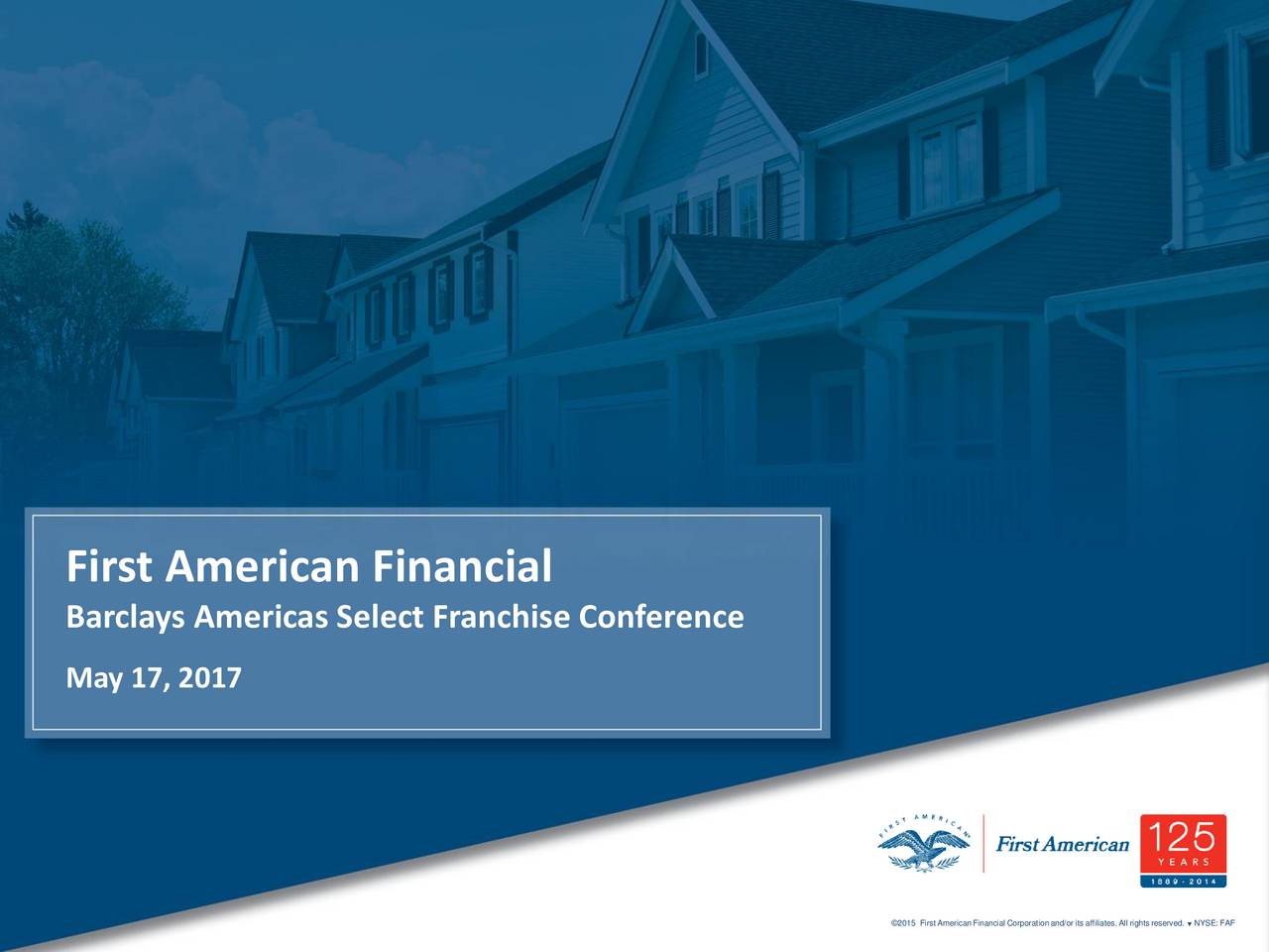 First american financial corporation faf presents at barclays