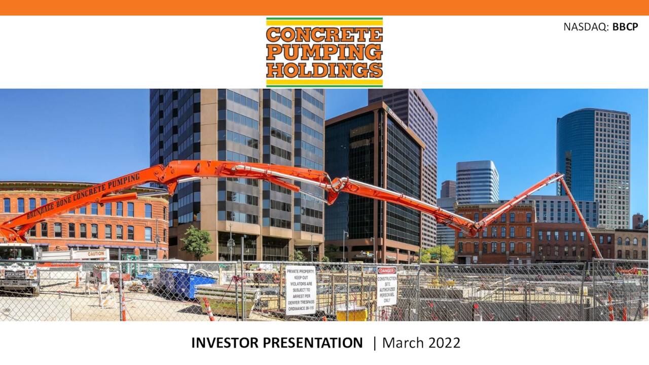 Concrete Pumping Holdings, Inc. 2022 Q1 Results Earnings Call