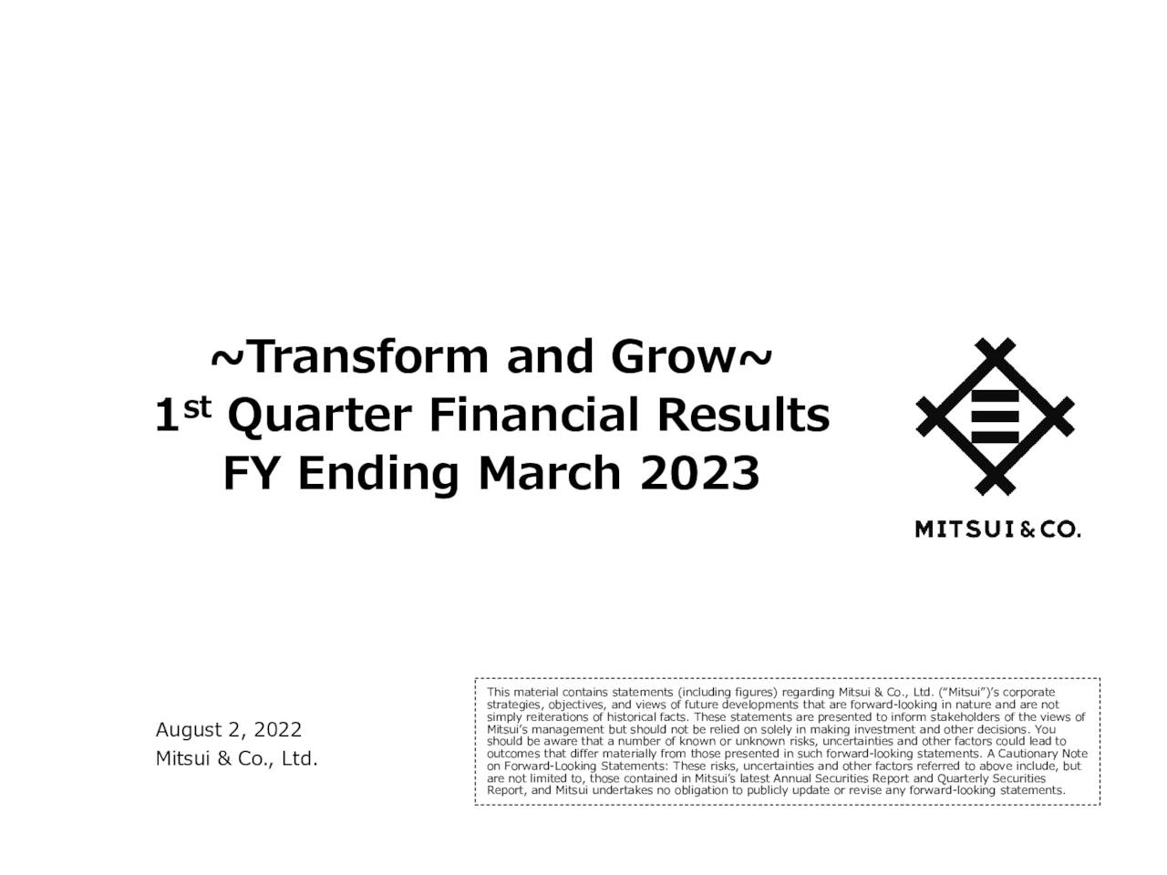 mitsui-co-ltd-2023-q1-results-earnings-call-presentation