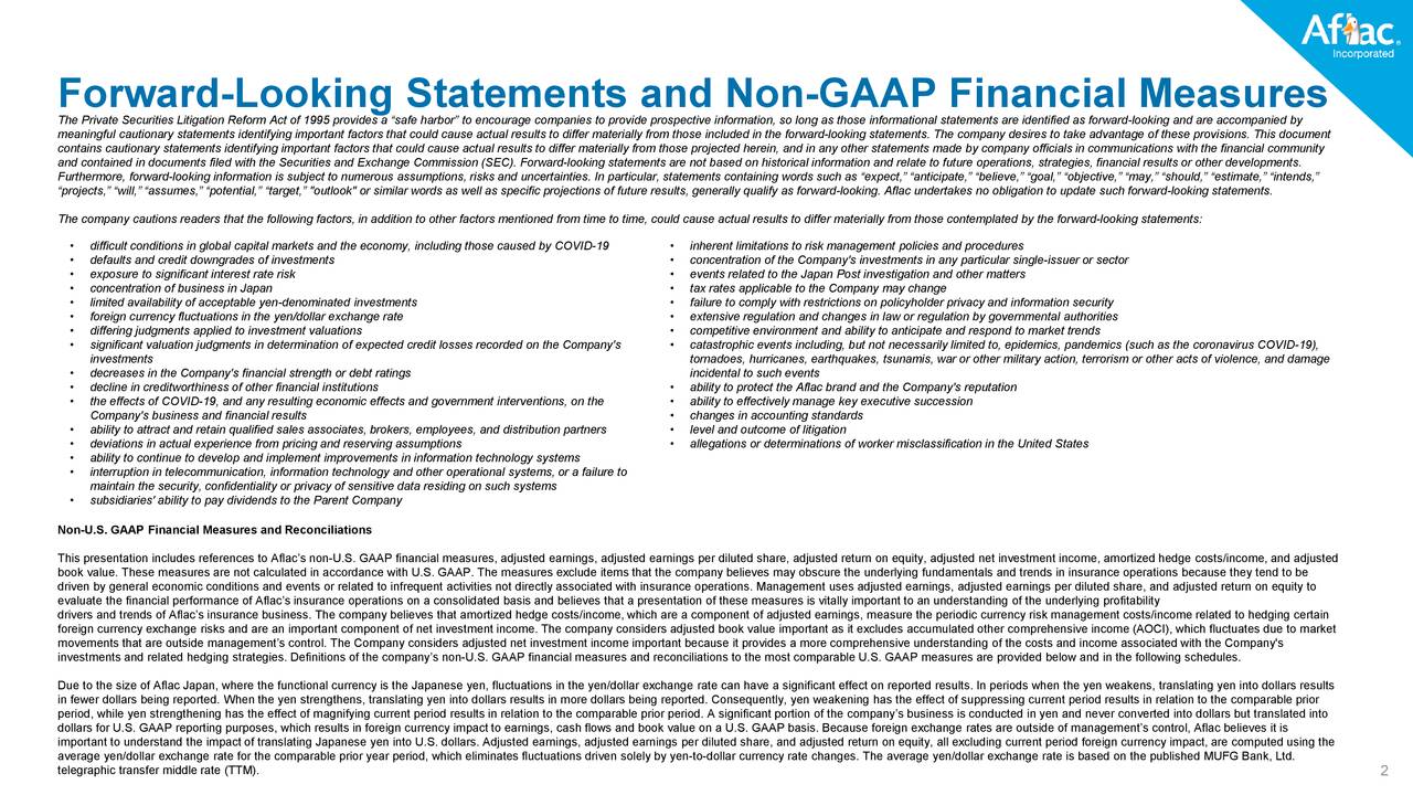 Forward-Looking Statements and Non-GAAP Financial Measures