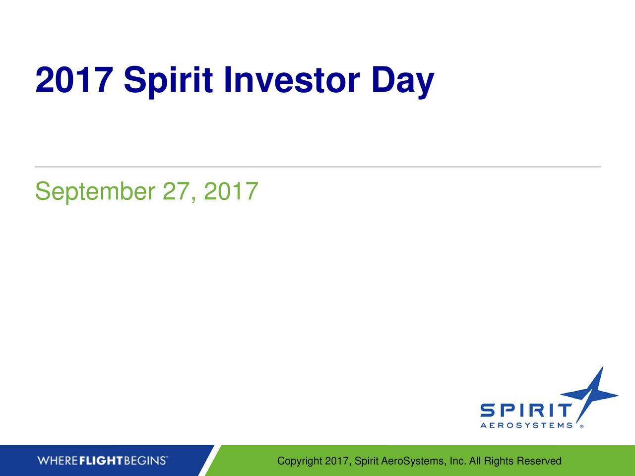 Spirit AeroSystems (SPR) Investor Presentation Slideshow (NYSESPR
